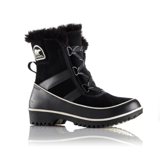 SOREL Tivoli II Suede Black Snow Boot With Fur - Picture 2 of 14
